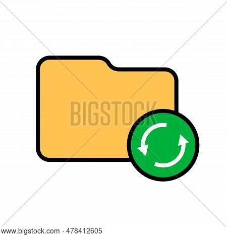 Folder Synchronization Icon. Update And Backup. Editable Vector.
