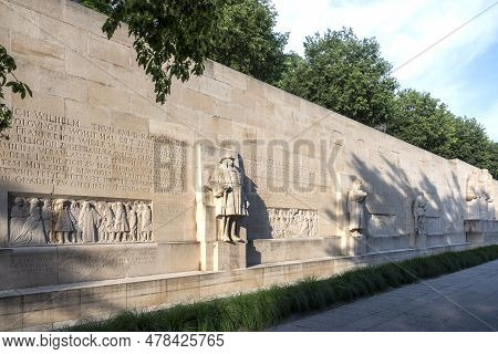 Reformation Wall Monument In City Of Geneva, Switzerland