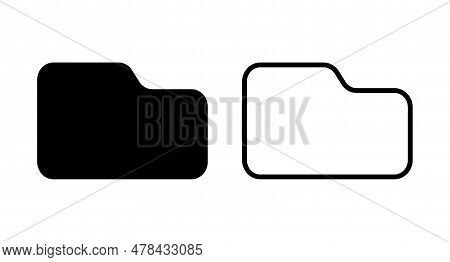 Folder Icon Set. Data Folder. Editable Vector.