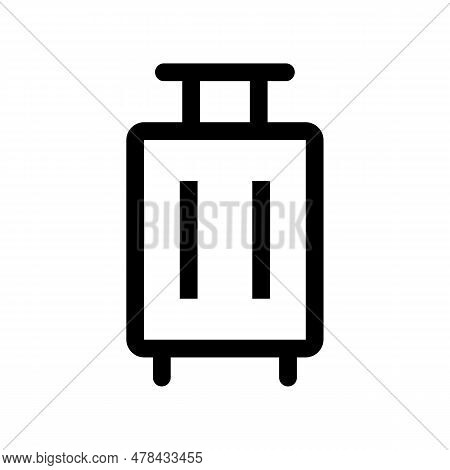 Simple Suitcase Icon. Luggage Icon. Editable Vector.