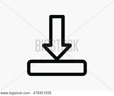 Download Icon. Down Arrow Server Connection Cloud Storage File Downward Bottom Under. Black White Gr