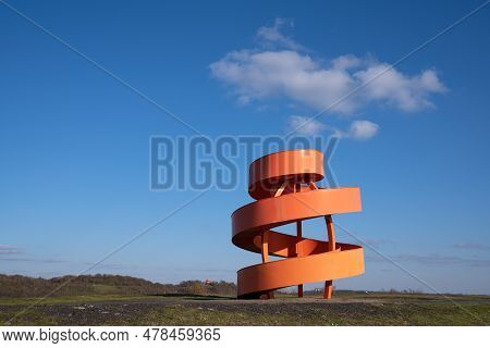 Hamm, Germany - February 28, 2023: Landmark On A Tip Close To Hamm Against Sky On February 28, 2023 