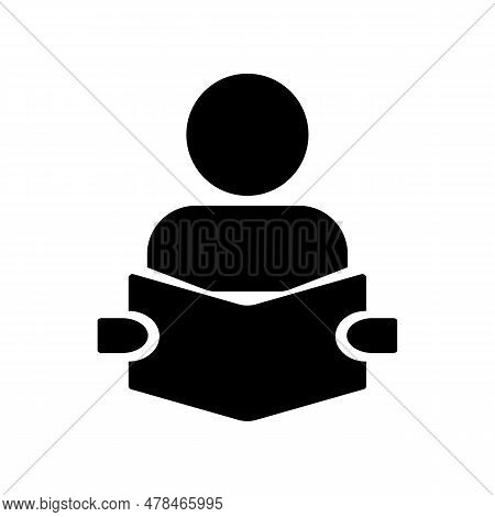 A Person Reading A Book. Read. Editable Vector.