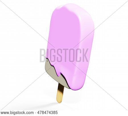 Different Sorts Of Ice Creams In A Waffles 3d Render