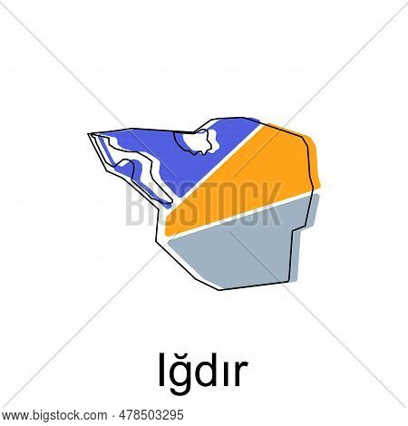 Map Of Igdir Province Of Turkey, Illustration Vector Design Template, Suitable For Your Company, Geo