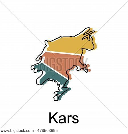Map Of Kars Province Of Turkey Illustration Design, Turkey World Map International Vector Template