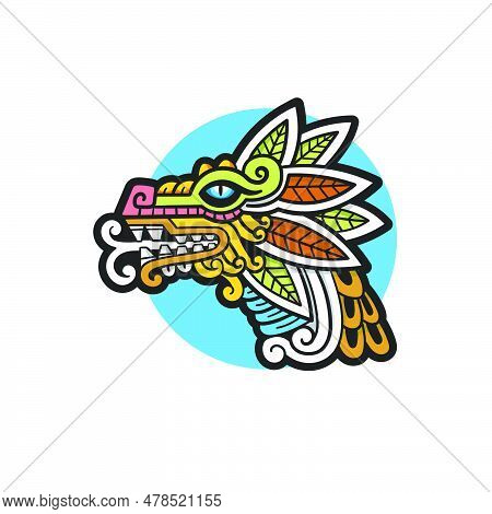 Quetzalcoatl Head Mexican God Aztec Graphic