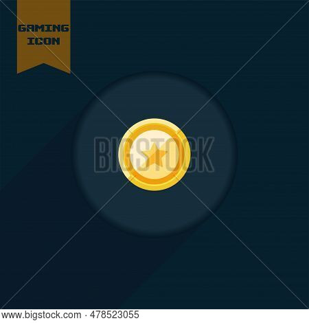 Isolated Colored Retro Videogame Coin Icon Vector Illustration