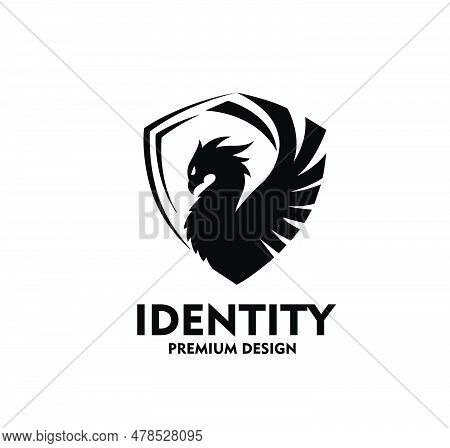 Phoenix Shield Monogram Logo Vector