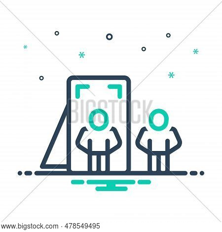 Mix Icon For Reflection Image Mirror Reflectivity Reflex Reflexion Self Glass Figure Reflectivity Vi