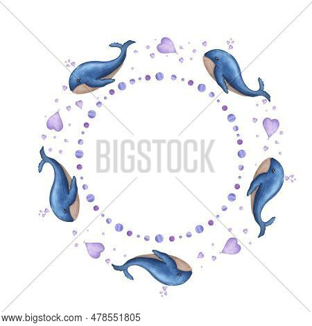 Watercolor Card For Children\\\'s Birthdays Isolated On White Background. Hand Painted Illustration 