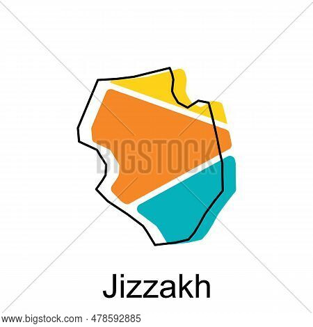 Jizzakh Map Vector Illustration Design Template, Uzbekistan Map, Black And White Detailed Outline Re
