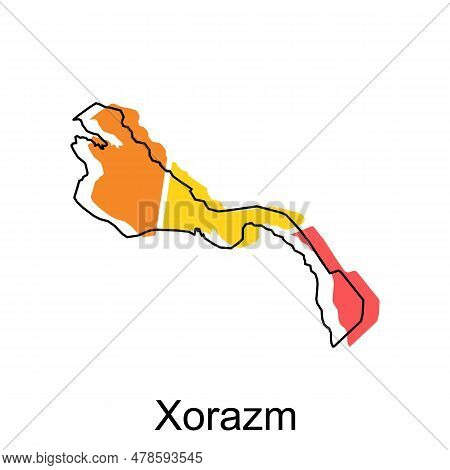 Map Of Xorazm Vector Illustration On White Background, Illustration Vector Design Template, Suitable