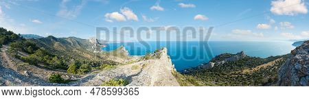 Coastline Of  Novyj Svit  Reserve Summer Panorama (crimea, Ukraine)