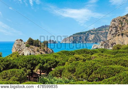 Beautiful Tyrrhenian Sea Coastline Landscape. Cilento And Vallo Di Diano National Park, Salerno, Ita