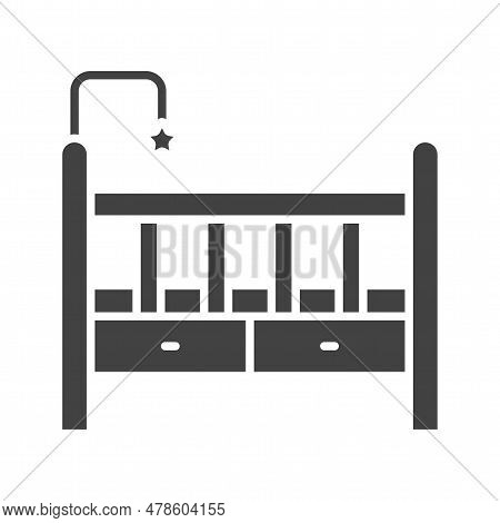 Crib Icon Image. Suitable For Mobile Application.