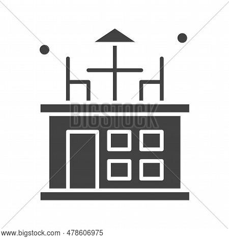 Rooftop Icon Image. Suitable For Mobile Application.