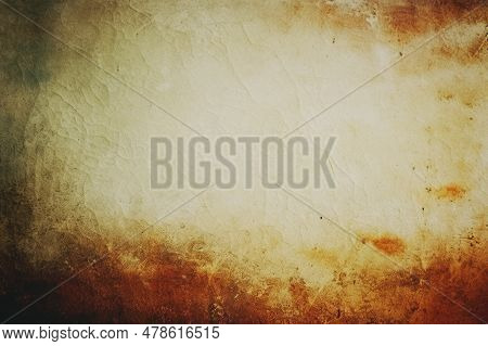 Vintage Old Paper Canvas Texture Film Grain, Dust And Scratches Texture With Vignette Border Toy Cam