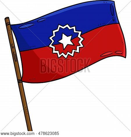 This Cartoon Clipart Shows A Juneteenth Flag Illustration.