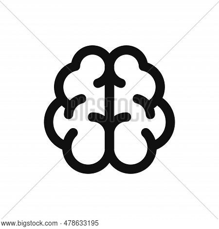 Brain Icon On White Background. Line Style Vector