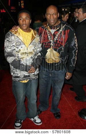 John Singleton and son at the Los Angeles Premiere of 'Fast and Furious'. Gibson Amphitheatre, Universal City, CA. 03-12-09