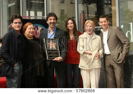 Chuck Lorre with the cast of 'Two and a Half Men'  at the Ceremony Honoring Chuck Lorre with the 2,380th Star on the Hollywood Walk of Fame. Hollywood Boulevard, Hollywood, CA. 03-12-09