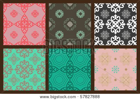 Set Of Seamless Colorful Patterns