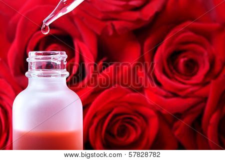 Dropper Bottle With Red Roses