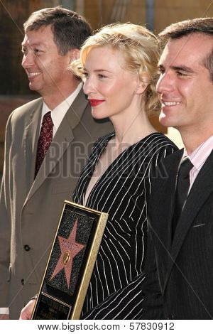 Leron Gubler with Cate Blanchett and Eric Garcetti   at the ceremony honoring Cate Blanchett with the 2,376th star on the Hollywood Walk of Fame. Hollywood Boulevard, Hollywood, CA. 12-05-08