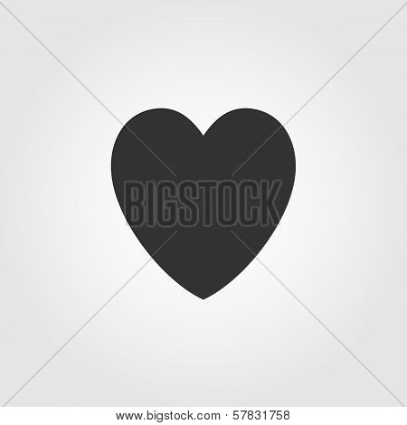 Heart icon, flat design