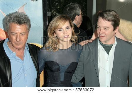 Dustin Hoffman with Emma Watson and Matthew Broderick   at the World Premiere of 'The Tale of Despereaux'. Arclight Hollywood, Hollywood, CA. 12-07-08