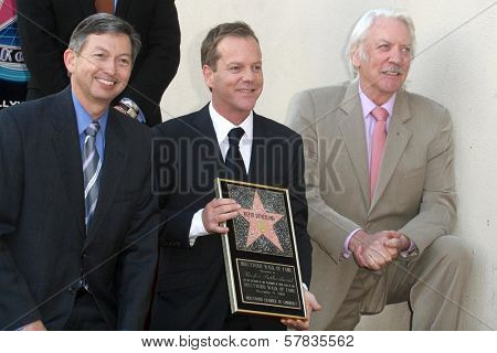 Leron Gubler with Kiefer Sutherland and Donald Sutherland   at the Ceremony Honoring Kiefer Sutherland with the 2,377th Star on the Hollywood Walk of Fame. Hollywood Boulevard, Hollywood, CA. 12-09-08