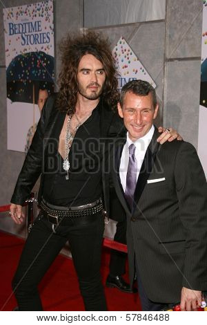 Russell Brand and Adam Shankman   at the Los Angeles Premiere of 'Bedtime Stories'. El Capitan Theatre, Hollywood, CA. 12-18-08