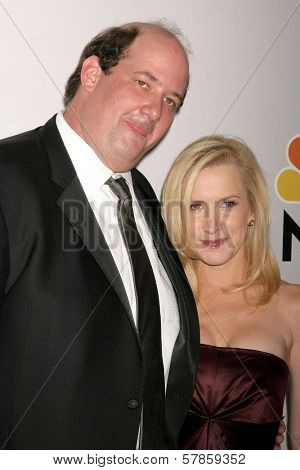 Brian Baumgartner and Angela Kinsey  at the NBC, Universal and Focus Features Golden Globe Awards After Party. Beverly Hilton Hotel, Beverly Hills, CA. 01-11-09