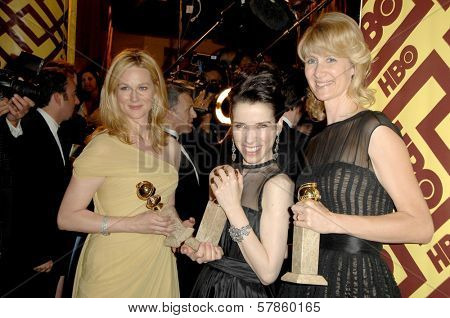 Laura Linney with Sally Hawkins and Laura Dern  at the HBO Golden Globe Awards After Party. Circa 55 Restaurant, Beverly Hills, CA. 01-11-09
