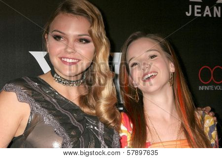 Aimee Teegarden and Kay Panabaker  at the 5th Annual YMI Jeans Fashion Show and After Party. Music Box Theatre, Hollywood, CA. 10-06-08
