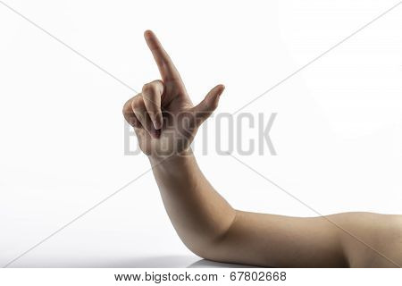 Young Hands Makes Gun Sign