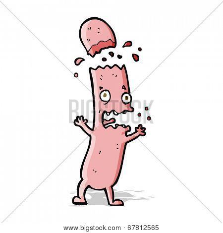 cartoon undercooked sausage