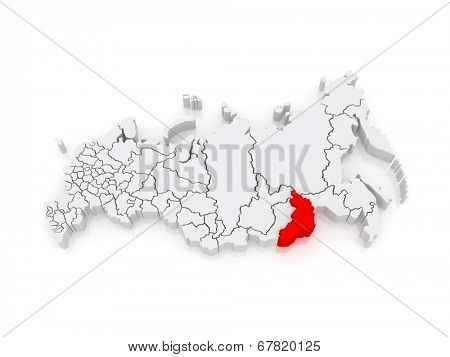 Map of the Russian Federation. Trans-Baikal Territory. 3d