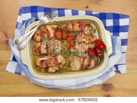 chicken baked with bacon