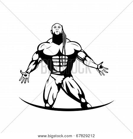 Silhouette of a bodybuilder