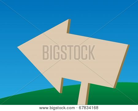 Wooden Arrow Pointing Left