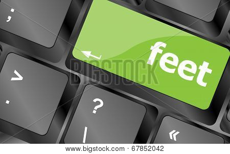 Feet Word On Keyboard Key, Notebook Computer Button