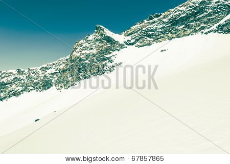 Mountain Slope Covered With Snow