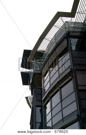 Detail van het kantoorgebouw