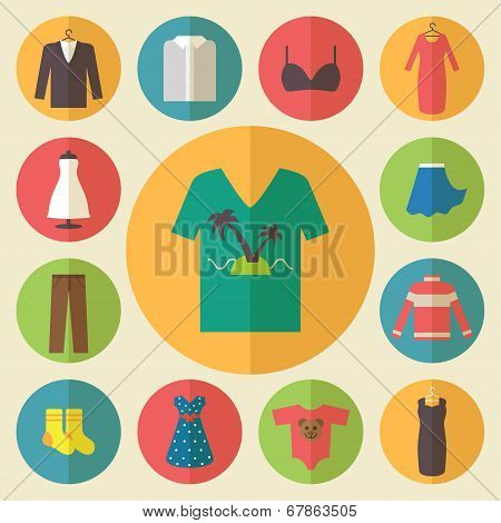 Clothing vector icons set