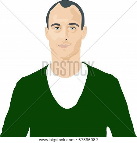 man in green shirt