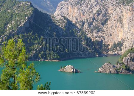 Panorama Oymapinar Dam Reservoir On The River Manavgat