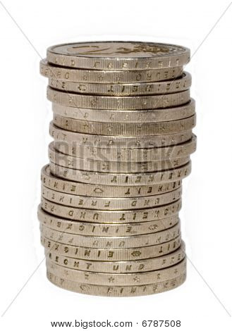 Due Euro moneta Stack