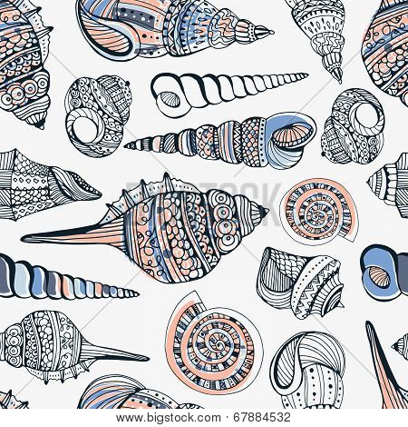 Seashell Seamless Pattern